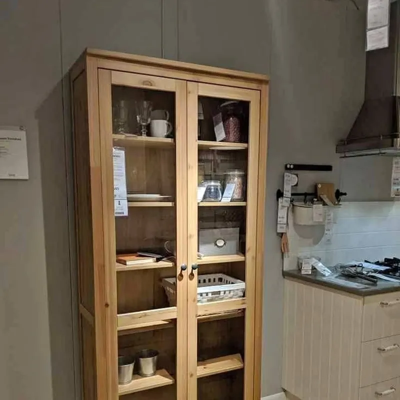 Oak display cabinet in a customer’s home