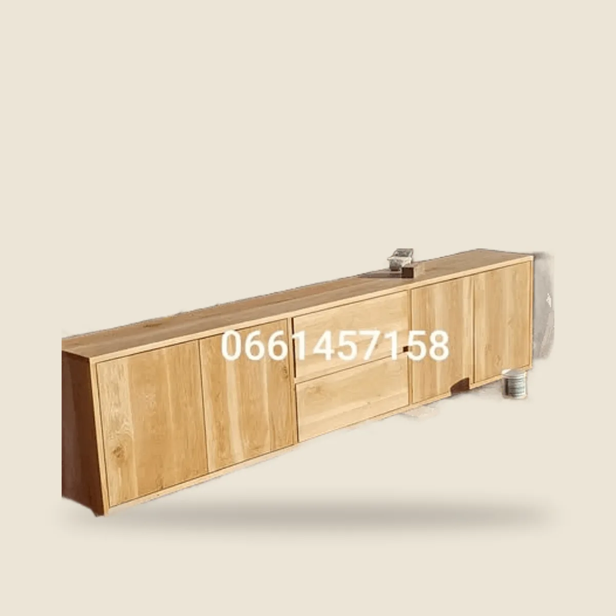 Oak floating TV unit