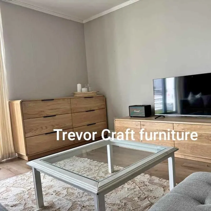 Oak TV unit in a customer’s home